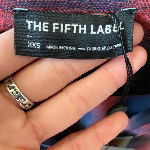 NWT The Fifth Label Nash Plaid Top Navy/Red XXS - Picture 4 of 10